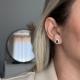 Conjunto Colar e Brincos Verde Esmeralda Cravejado com Zircônias Prata 925